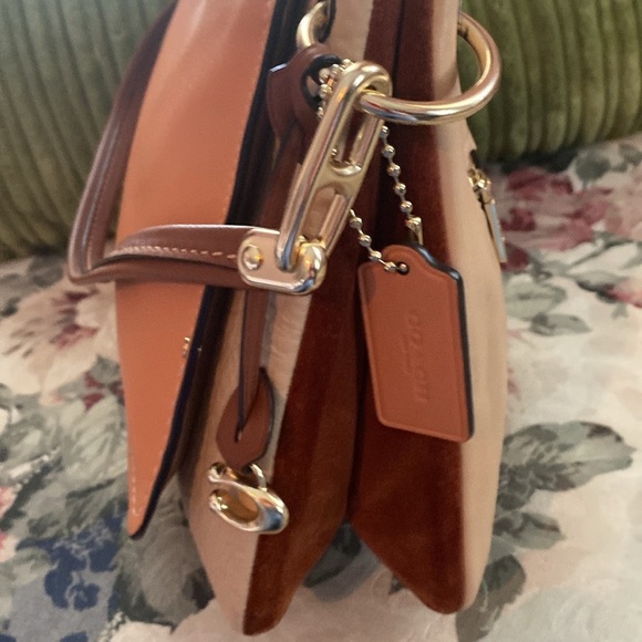 COACH DREAMER SUNRISE LEATHER & SUEDE COLOR BLOCK HANDBAG / CROSSBODY RARE EUC - Picture 6 of 14